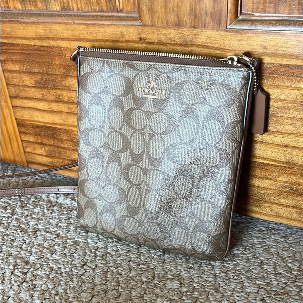 Coach Brown Messenger Bag with Signature Monogram